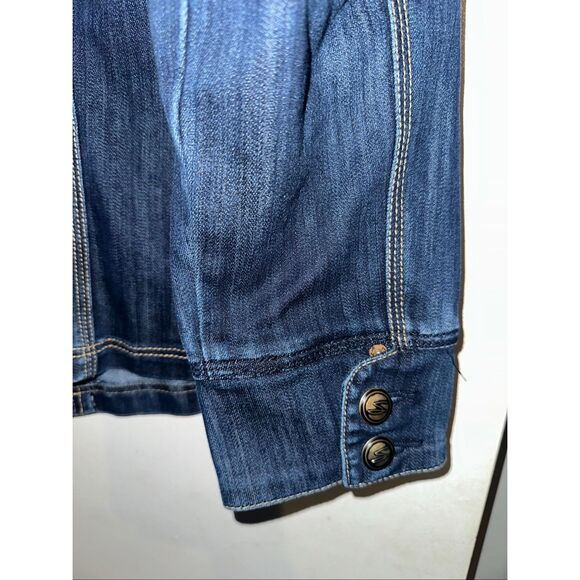 Seven 7 Women's High Brass Button Epaulets Denim Jean Jacket Size 18/20 XXL - Picture 5 of 7